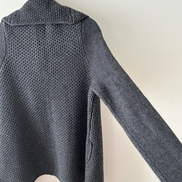 Vince Gray Wool Yak Textured Honeycomb Chunky Knit Open Cardigan - Picture 14 of 16